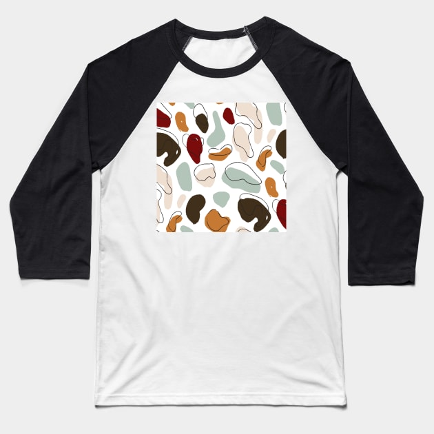 Fall Solid Color Pebbles Baseball T-Shirt by Carolina Díaz